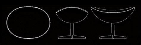 Egg Chair 2d Dwg Elevation For Autocad • Designs Cad