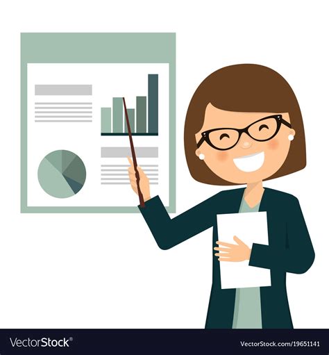 Smiling Businesswoman In A Business Presentation Vector Image