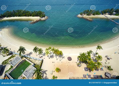 View Of Sentosa Island Beaches From Palawan Beach Stock Image Image