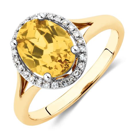 We create our diamond wedding bands with a variety of different settings, each with its own unique look and advantages. Ring with Created Yellow Sapphire & Diamonds in 10kt ...