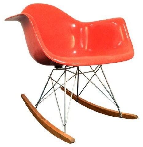 Wood rocking rolling chair antique vintage home office furniture. Pre-owned Vintage Eames Herman Miller Orange Rocking Chair ...
