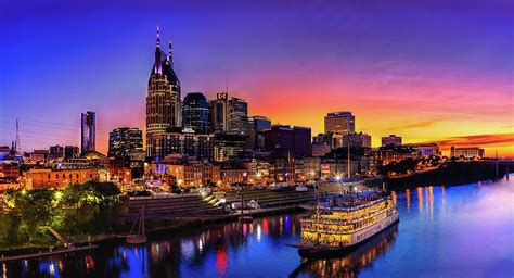 Nashville Sunset With General Jackson Photograph By Jonathan Ross Pixels