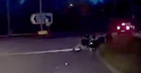 Horrifying Moment Motorcyclist Thrown From Bike After Driver Crashes