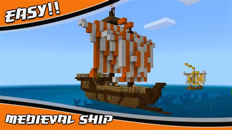 Easy Medieval Ship Tutorial How To Build A Merchant Ship In Minecraft