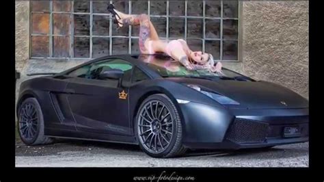 Beautiful Girl With Horns Sits On A Lamborghini Youtube