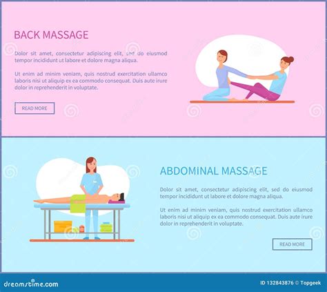 back and abdominal massage therapy set vector stock vector illustration of human pleasure