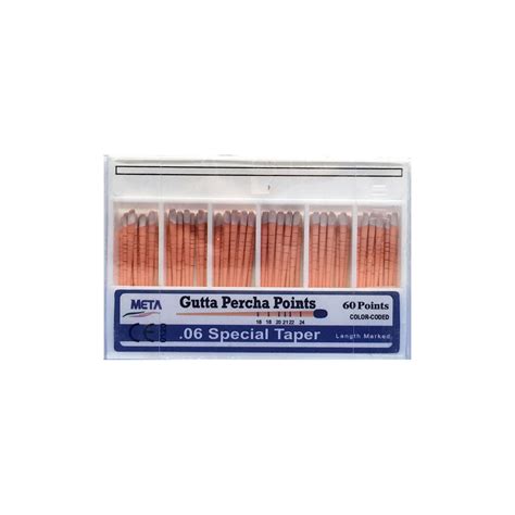 Meta Gutta Percha Points Taper Size Color Coded Spill Proof Box Net