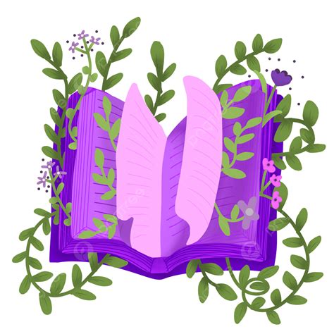 Plantas Dentro De Un Libro Morado Abierto Png Plantas Púrpura Libro