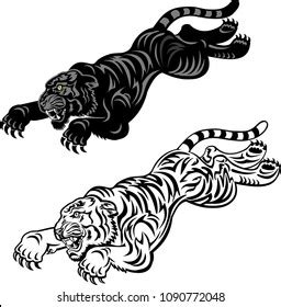 1 145 imágenes de Tiger jump tattoo Imágenes fotos y vectores de