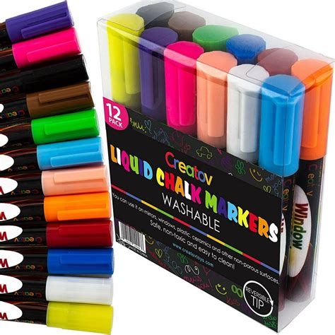 Liquid Chalk Window Markers 12 Colored Neon Safe And Easy To Use Non