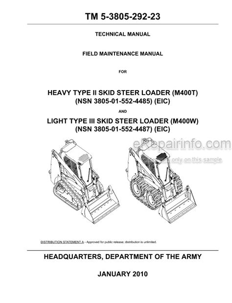 Case M400t M400w Technical Manual Heavy Type Ii Light Type Iii Skid
