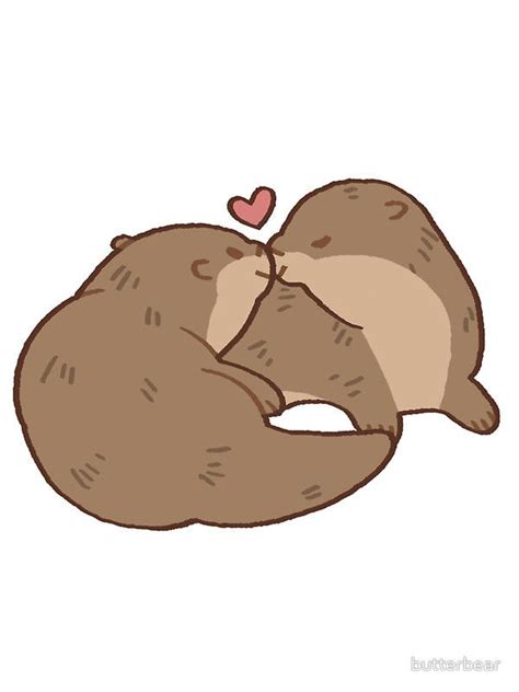 Ottery Kisses Sticker By Butterbear Cute Drawings Otter Art Otter