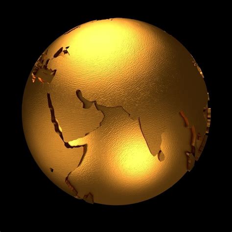 Golden Earth 3d Cgtrader