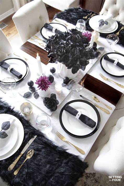 Easy Elegant Halloween Table Decorations And Centerpiece Idea Setting