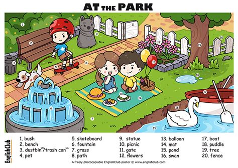 Illustrated Park Learn English