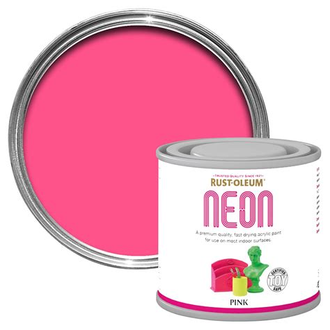 Rust Oleum Rust Oleum Pink Matt Neon Paint 125 Ml Departments Diy