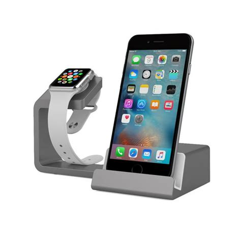 Tech Elements 2 In 1 Apple Watch Stand Charging Dock With Cell Phone