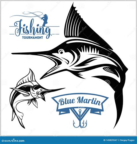 Marlin Fish Vector Stock Illustration Isolated On White Stock Vector