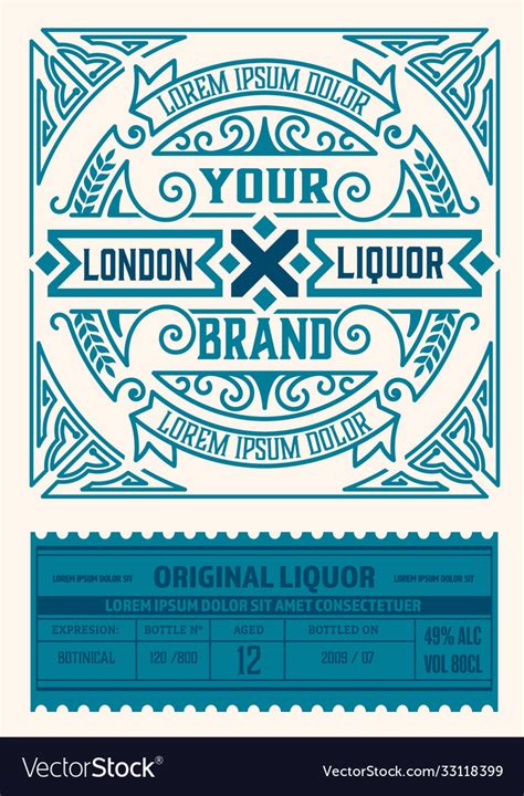 Vintage Gin Label Layered Royalty Free Vector Image