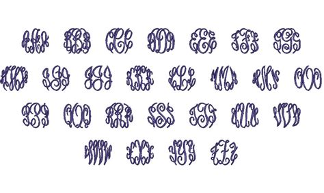 Classic 3 Letter Monogram Machine Embroidery Font Alphabet 3 Etsy