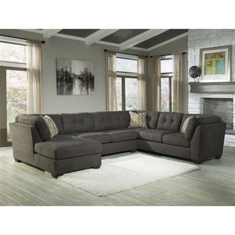 Ashley Furniture Delta City 3 Piece Right Facing Sectional In Steel