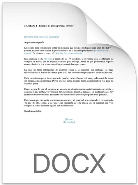 Modelos Carta De Reclamaciones Pdf O Word Descarga Gratis