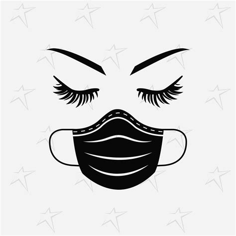 Mask Eyelash Face Svg Png Dxf Instant Download Files For Etsy