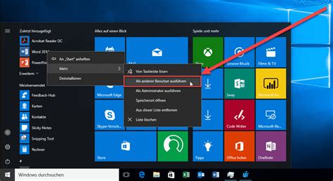 Der horror eines jeden nutzers: „Als anderer Benutzer ausführen" dem Windows 10 Startmenü ...