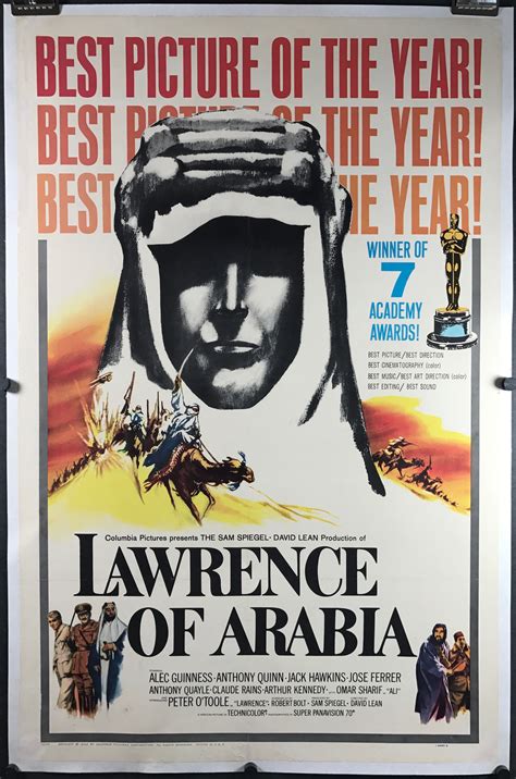 Lawrence Of Arabia Original Linen Backed Vintage Movie Theater Poster