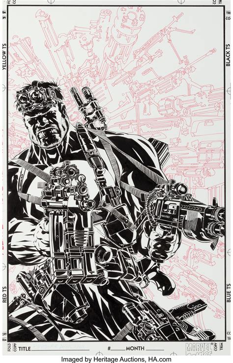 Michael Golden Punisher Armory 9 Cover Original Art Marvel Lot