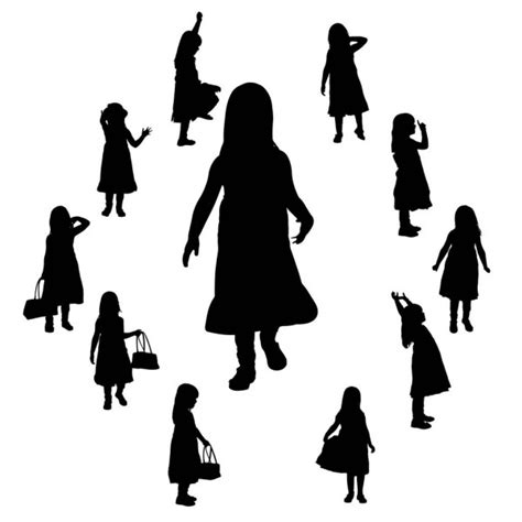 Young Girls Silhouettes — Stock Vector © Candystripe 8713242