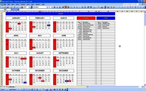 Calendar Of Events Template Excel Sampletemplatess Sampletemplatess