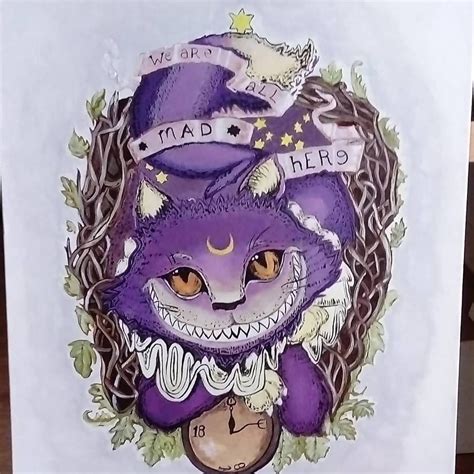 Cheshire Cat Mad Hatter Alice In Wonderland Original Etsy
