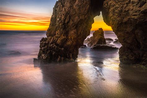 Malibu Beach Sunset Sony A7r2 Red Orange Clouds Sea Cave Flickr