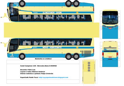 Sp Papel Modelismo Papercraft Ônibus Comil Campione 365 Mercedes