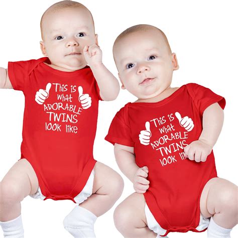 Twin Girl And Boy Bodysuits Includes 2 Bodysuits 0 3 Month Adorable
