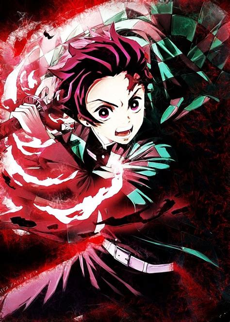 Kimetsu No Yaiba Tanjiro Metal Poster In 2020 Anime Demon Anime