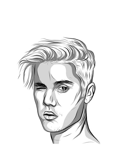 Once you create this drawing with your mind, you can completely create this drawing. Justin Bieber Illustration on Behance