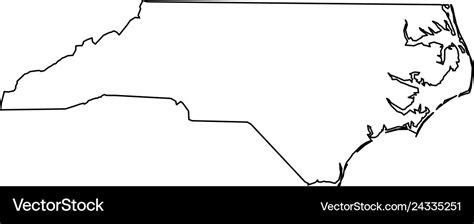 North Carolina State Of Usa Solid Black Outline Vector Image