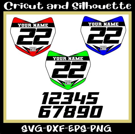 Motocross Racing Plate Template Svg Filesmotocross Svgepsdxfsvg
