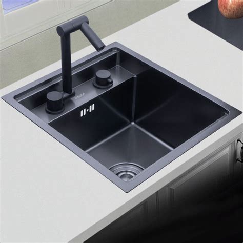 Kitchen Sink Stainless Steel Invisible Single Bowl Sink Folding Faucet
