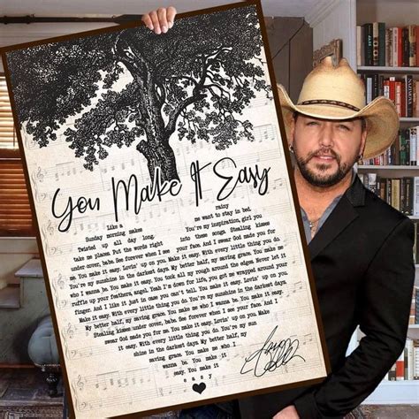 Jason Aldean You Make It Easy Song Lyrics Heart Shape Signature For Fan