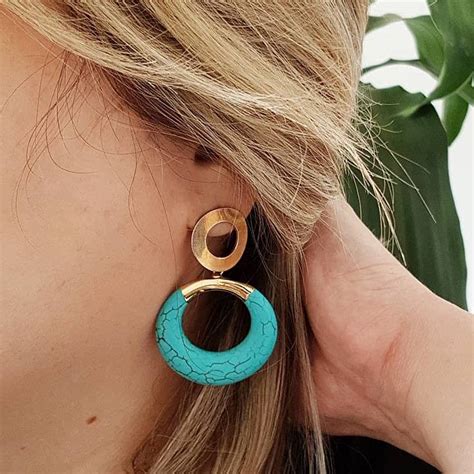 Turquoise Hoop Earrings By Misskukie