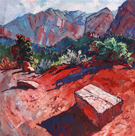 Zion Rock Contemporary Impressionism Paintings By Erin Hanson