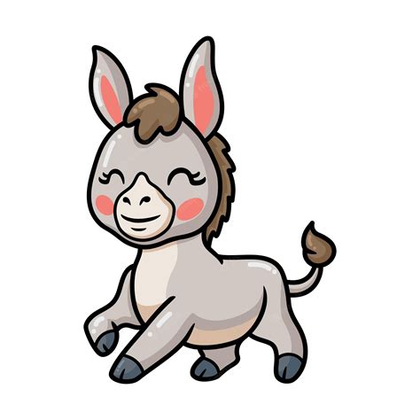 Premium Vector Cute Baby Donkey Cartoon Posing