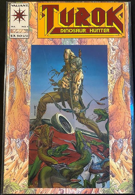 Turok Dinosaur Hunter 1 1993 Valiant Comic Foil Cover Etsy