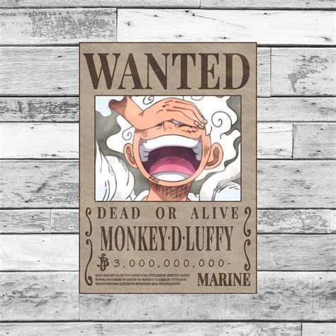 Luffy 3b One Piece Wanted Bounty Posters Mugiwara Bounty Etsy México