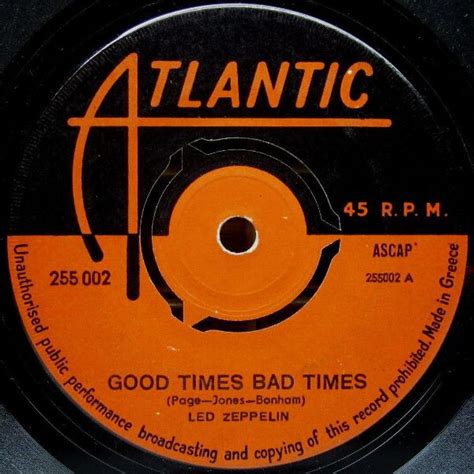 Led Zeppelin Good Times Bad Times Vinyl Discogs