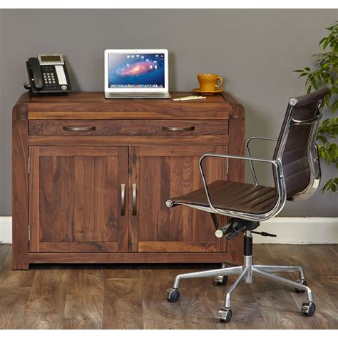 Shiro Solid Walnut Furniture Hidden Home Office Computer Desk