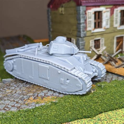 3D Printable Tank Char B1 Bis France WW2 By Wargame3d